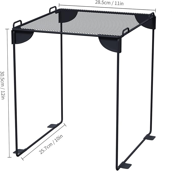 Neudeco Pack 2, Mesh Locker Shelf, Stackable Extra Tall Locker Organizer, Collapsible and Metal Build, Fits Standard Size School Locker, Suitable for Work, Kitchen, Bathroom (Grey)-Ruum Studio Home