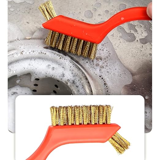 Wire Scratch Brush Set Soft Grip for Rust, Dirt & Paint Scrubbing with Deep Cleaning (18, 18PCS - Brass Wire)-Ruum Studio Home