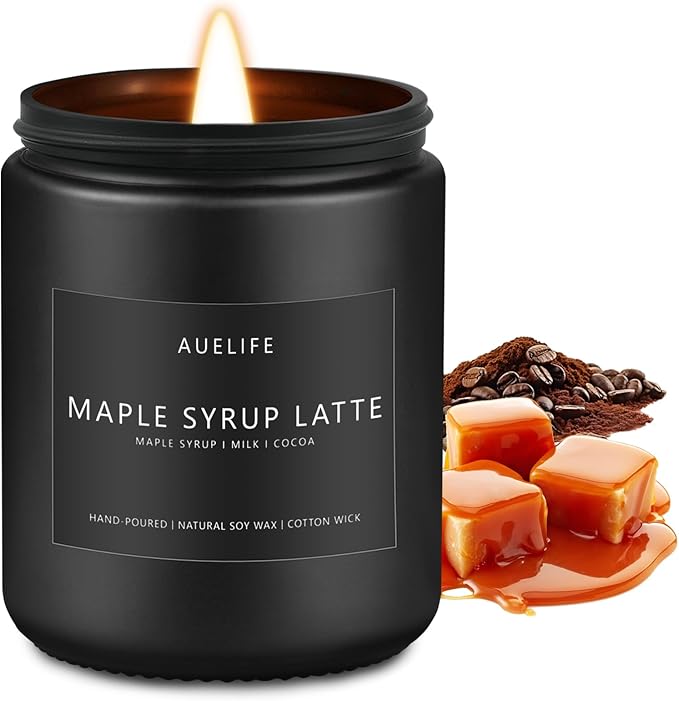 Fall Candle-Maple Syrup Latte Scented Candles for Home Decor, 7 oz Natural Soy Wax, Sweet & Cozy Autumn Candle, Aromatherapy Candles Gift for Coffee Lovers & Thanksgiving-Ruum Studio Home