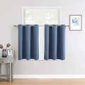 ChrisDowa Small Window Curtains for Kitchen and Bedroom - Grommet Short Thermal Insulated Room Darkening Curtains (2 Panels, Stone Blue, 34 x 36 Inch)-Ruum Studio Home