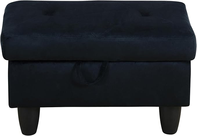 Ottoman Rectangular Storage Ottoman Bench, Flannel Footrest Stool Footstool with Lid for Living Room, Bedroom, Entryway, Brown, 28.5"x19"x17.5"-Ruum Studio Home