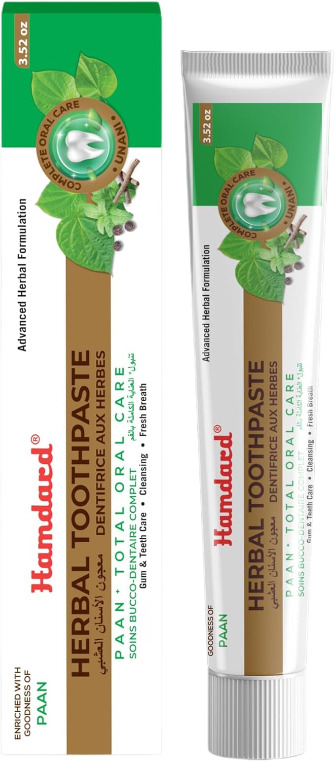 Hamdard Paan Total Oral Care Toothpaste – 100g (Pack of 4) | Herbal Ayurvedic Toothpaste with Paan Flavor | Fluoride-Free | Gum Care, Fresh Breath & Natural Oral Hygiene-Ruum Studio Home