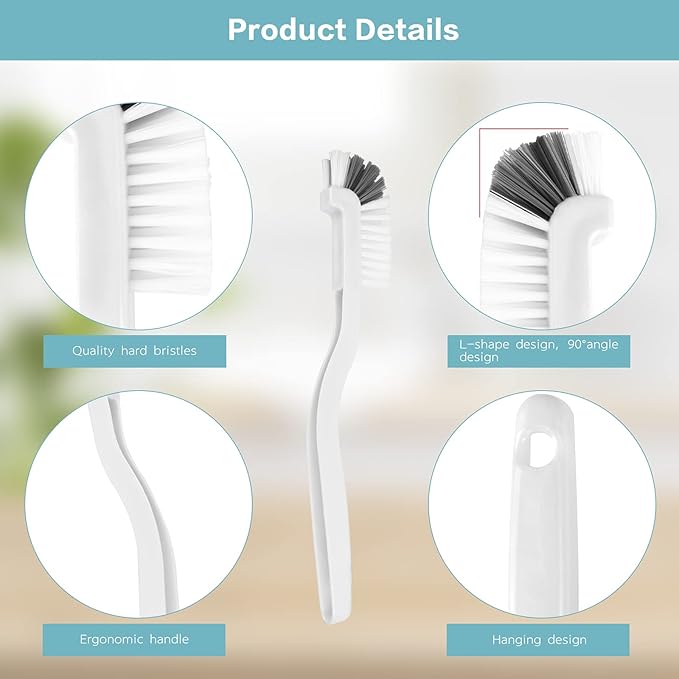 8 Pcs Dish Brush Bottle Bathroom Scrub Brushes Kitchen Cleaning Brush Right Angle Kitchen Brush Sink Household Pot Pan Edge Corners Tile Lines Brush with Stiff Bristles-Ruum Studio Home