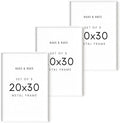 HAUS AND HUES 20x30 White Metal Picture Frames - Features Premium Aluminum, Vertical & Horizontal Hang, Shatterproof Plexiglass - Perfect for Home, Room, Office (20x30 in, White, Set of 3)-Ruum Studio Home