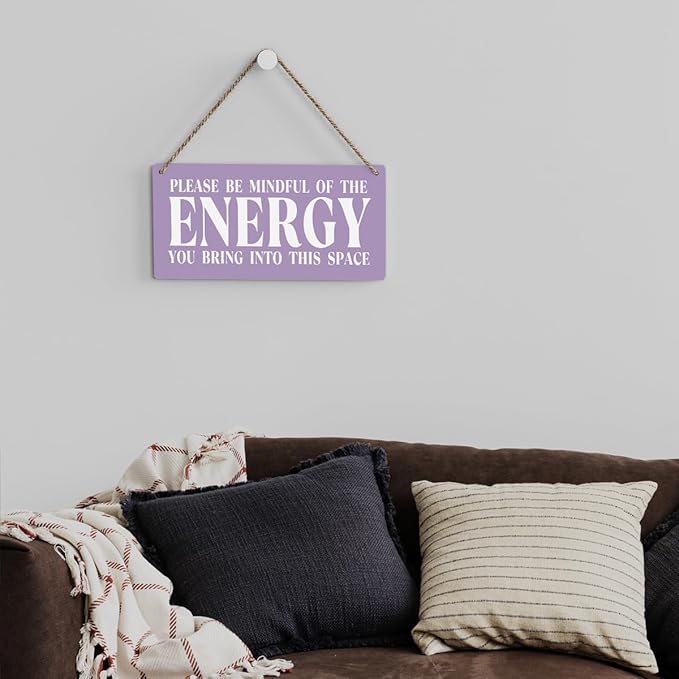 Purple Decor Spiritual Meditation Room Decor Inspirational Spa Decoration Positive Affirmations Wall Wood Plaque Sign Hanging Door Sign Home Office Yoga Room Decoration-Ruum Studio Home