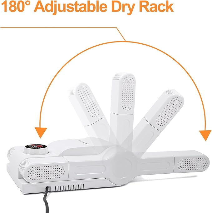 FORLIM [Upgraded Temperature Control] Boot Dryer for Work Boots - Shoe Dryer with 24-Hour Delay Timer, Portable Glove Dryer & Boot Warmer, Automatic Shut-Off Timer, Folding Design, Smart Panel, White-Ruum Studio Home