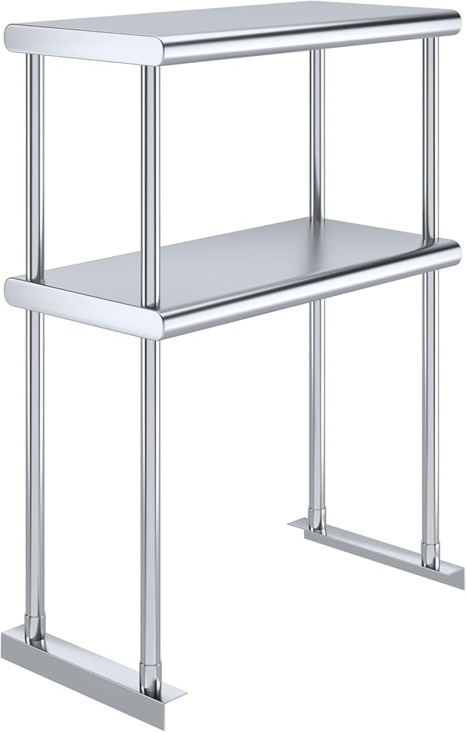 AmGood Double OverShelf Stainless Steel NSF - Many (24" Long x 12" Deep)-Ruum Studio Home