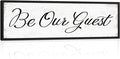 HLJ ART Be Our Guest Wall Decor: Farmhouse Bedroom Art Above Bed, 12" x 40" Framed Large Guest Room Signs, Rustic Country Decorative Plaques for Home Living Room Kitchen-Ruum Studio Home