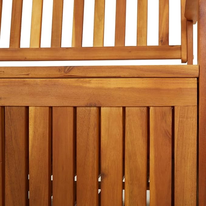 vidaXL Stable Solid Acacia Wood Storage Bench - Weather-Resistant Wooden Patio Furniture with Ample Storage Space & Comfortable Seating-Ruum Studio Home