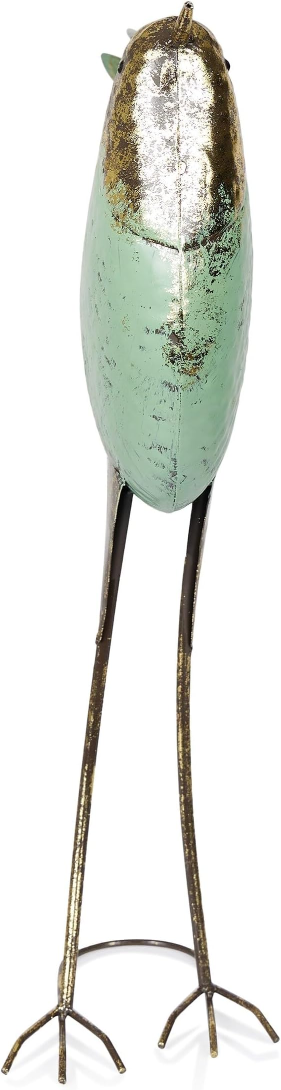 Alpine Corporation MCC704 Chin-Up Metal Bird Outdoor Décor Statue, Whimsical Animal Décor for Patio & Garden, 20" H, Green-Ruum Studio Home
