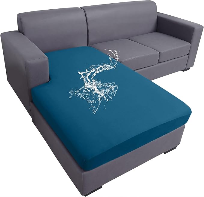 hyha Waterproof Couch Cushion Covers, Sectional Sofa Slipcovers Washable, L Shape Chaise Dog Couch Covers for Sectional Sofa, Universal Furniture Protector (1 Piece for Chaise, Deep Teal)-Ruum Studio Home
