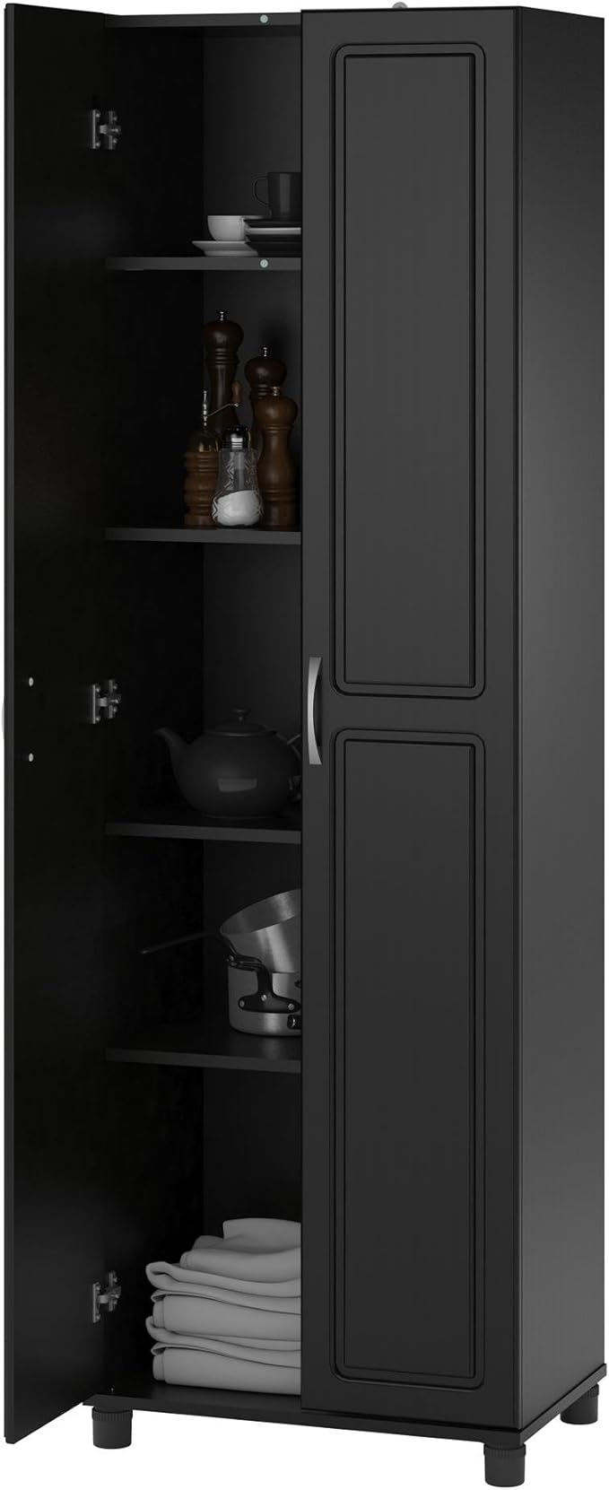 SystemBuild Evolution Kendall 24" Engineered Wood Utility Storage Cabinet Black-Ruum Studio Home