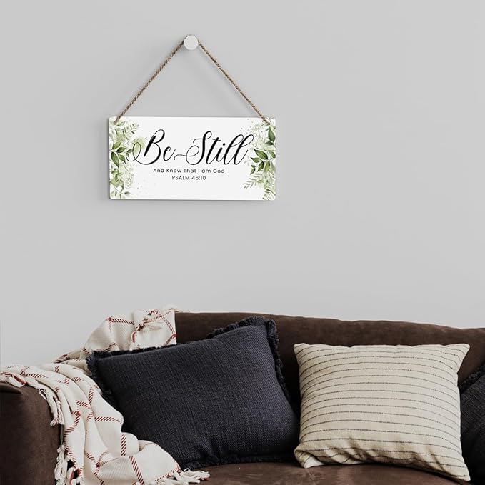 Be Still And Know That I Am God Prayer Room Decor Rustic Bible Verse Sign Scripture Printed Wood Sign Wall Art Religious Gifts Faith Based Gifts-Ruum Studio Home