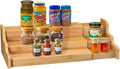 Spice Rack Kitchen Cabinet Organizer- 3 Tier Bamboo Expandable Display Shelf Yellow-Ruum Studio Home