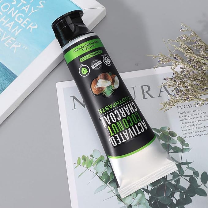 ZJchao Bamboo Charcoal Toothpaste, Activated Charcoal Coconut Oil Toothpaste for Teeth Whitening-Ruum Studio Home