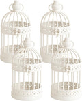 Vela Lanterns Bird Cage Decor Candle Holder Lantern Decorative Wedding Table Centerpiece Decorations, White, Small, Set of 4-Ruum Studio Home