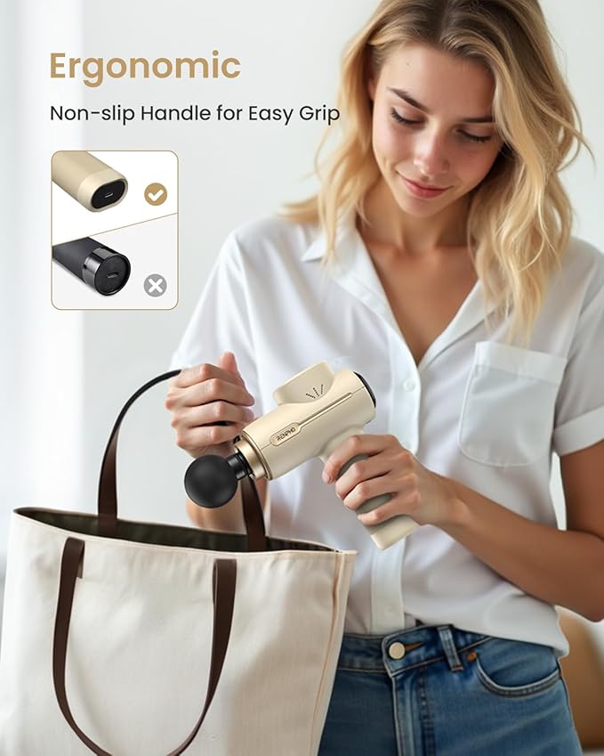 RENPHO Massage Gun Deep Tissue, Portable Percussion Massager for Back and Neck, Gifts for Men and Women, Handheld Device with Carry Case, Active Tan-Ruum Studio Home