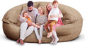 Bean Bag Chair for Adults 7FT,Soft Removable Cover for Teens/Girls Bedroom,Fluffy Giant Round Floor Beanbag Lounger Chairs (No Filler,Tan)-Ruum Studio Home