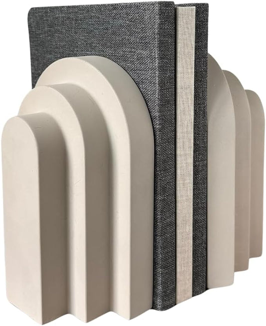 OAKOA Concrete Heavy Book Ends Decorative - Decorative Bookends for Heavy Books - Book Ends for Shelves Decorative - Heavy Duty Bookends for Shelves Decorative - Modern Bookends Decorative-Ruum Studio Home