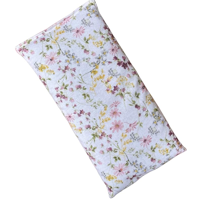 Large Microwave Heating Pad with Flax Seed, Scented or Unscented, Good For Back Pain or Cramps, Moist Heat Therapy or Ice Pack, Microwavable Bean Bag, 6" x 12" (Flannel Floral, Peppermint)-Ruum Studio Home