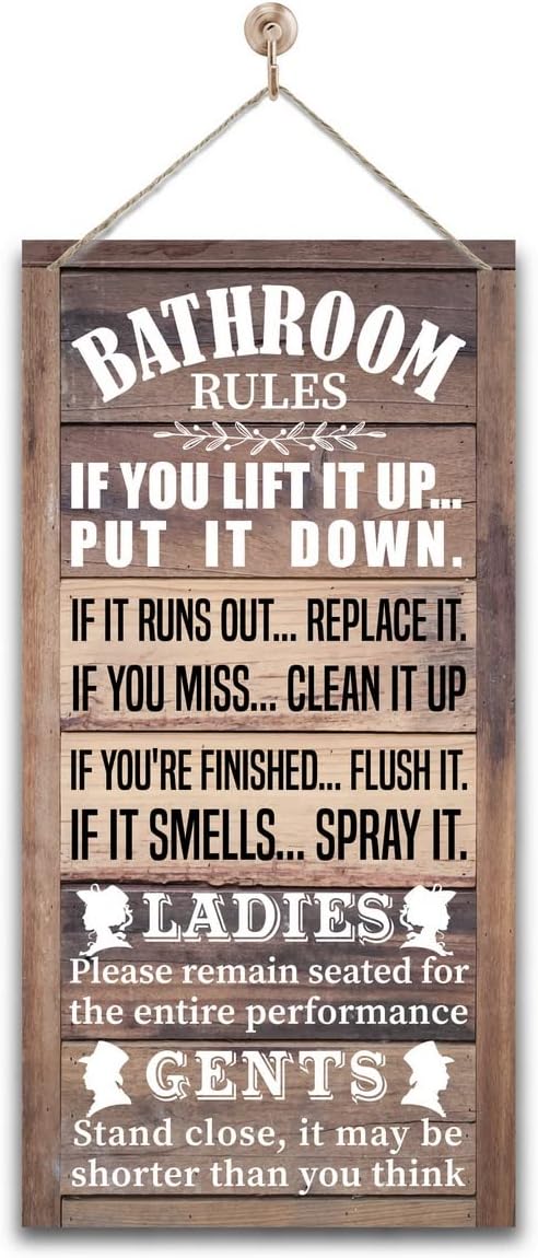 Rustic Bathroom Decor, Western Bathrooms Decors, Funny Bathroom Signs Wall Decor, Country Bathrooms Decors-Ruum Studio Home