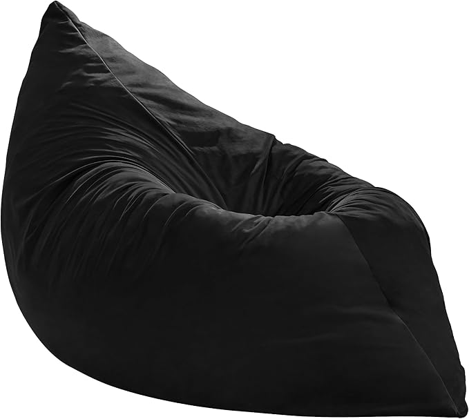 Hobestluk 3 in 1 Bean Bag Chair Giant Bean Bag Chairs for Adults with Velvet Cover Convertible Bean Bag Floor Cushion with Machine Washable Cover for Living Room (Velvet Black)-Ruum Studio Home