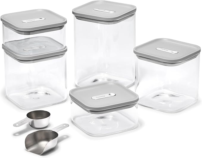 Caraway 14-Piece Glass Airtight Food Storage Containers with Lids – Non-Toxic, BPA-Free Kitchen Storage Containers – Stackable, Space-Saving Airtight Containers for Dry Goods and More - Gray-Ruum Studio Home