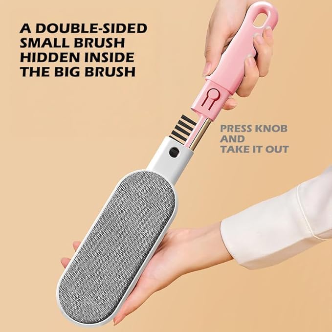 Multi-Functions Travel Lint Remover, Pet Hair Remover, Fur Remover for Dogs & Cats, Efficient Hair Collector,Pet Hairs Brush,Magic Fur Brush D (Pink)-Ruum Studio Home