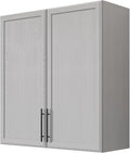 FIMELLO 30" Kitchen Wall Storage Cabinet with Adjustable Shelf, Laundry Cabinet with Doors, Bathroom Storage Cabinet Wall Mount, Storage Cabinet for Bathroom, Kitchen, Laundry Room Cabinet, Grey-Ruum Studio Home