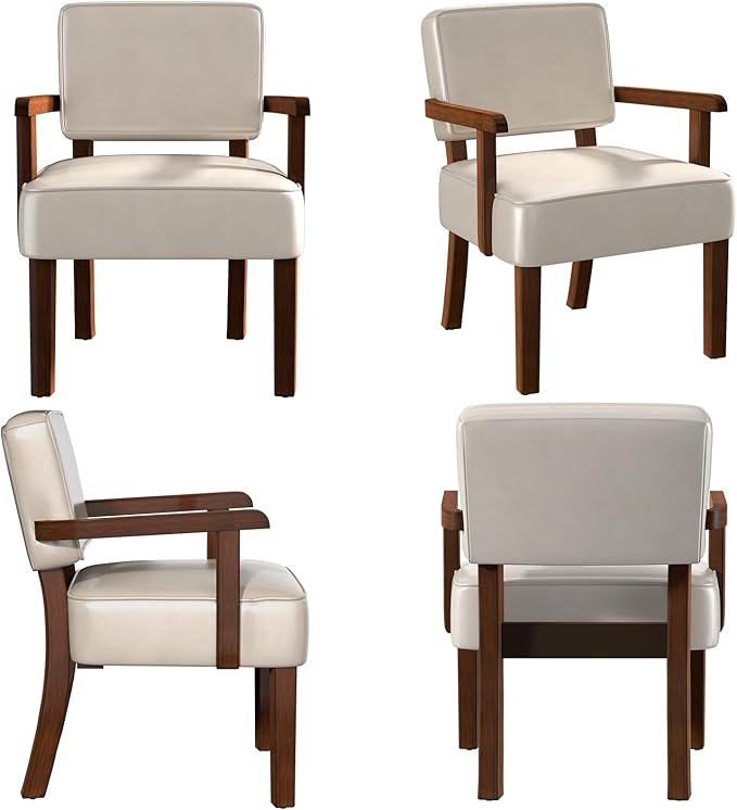 Accent Chair, PU Leather Chair for Living Room Oversized Armchair with Soft Seat and Armrests for Bedroom Dinning Reading Waiting Room (One Chair)-Ruum Studio Home