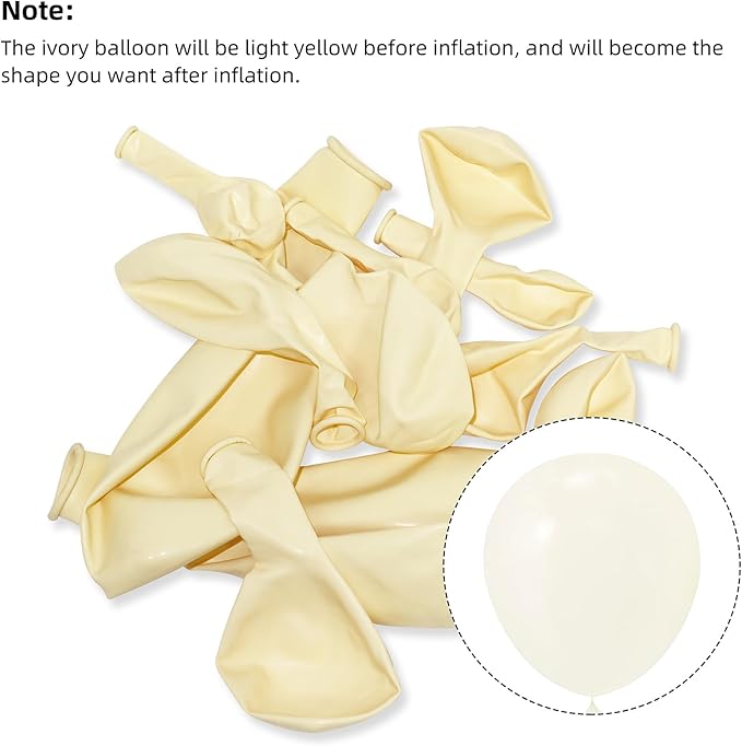 130pcs Ivory White Balloons Different Sizes 18" 12" 10" 5" Party Latex Balloons for Birthday Baby Shower Graduation Wedding Gender Reveal Anniversary Party Decorations-Ruum Studio Home