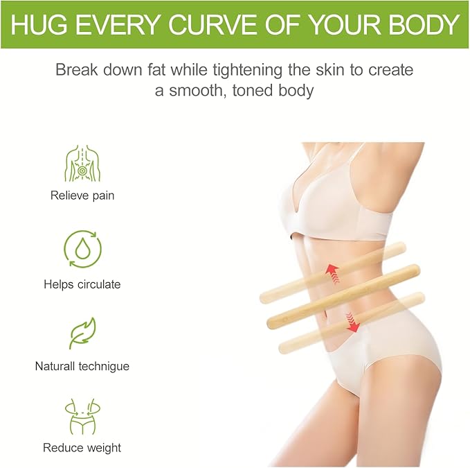 4PCS Solid Bamboo Massage Sticks & Guasha Set with Roller/Stick - 100% Bamboo Therapy Tools for Neck/Arm/Back/Legs/Full Body, Deep Tissue Massage, Muscle Relaxation, Body Shaping, Fatigue Relief-Ruum Studio Home