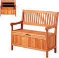 VEVOR Outdoor Storage Bench, 2-Person Wooden Storage Bench, 33 Gallons Deck Box with Side Handle, Supports up to 705 lbs, Weatherproof Outdoor Seating & Porch Decor, for Patio Garden Balcony Yard-Ruum Studio Home
