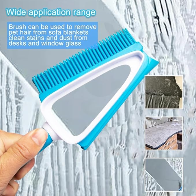 Pet Rubber Brush with Mini Dustpan,Dog Cat Hair Removal Brush with Squeegee,Portable Small Carpet Brush for Clothes,Cars,Sofa,Bed Sheet-Ruum Studio Home