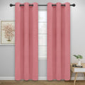 Easy-Going Blackout Curtains for Bedroom, Solid Thermal Insulated Grommet and Noise Reduction Window Drapes, Room Darkening Curtains for Living Room, 2 Panels(42x84 in, Pink)-Ruum Studio Home