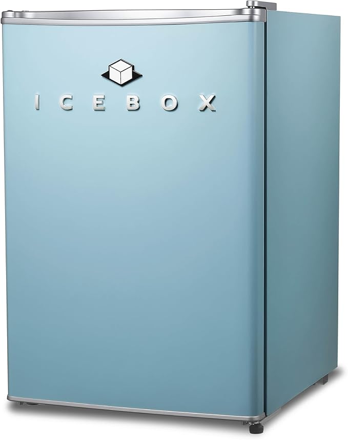 IBCR25SLT Compact, Energy Star Certified Small, Single Door Mini Fridge with Freezer Refrigerator, Large (2.5 cu ft), Slate Blue-Ruum Studio Home