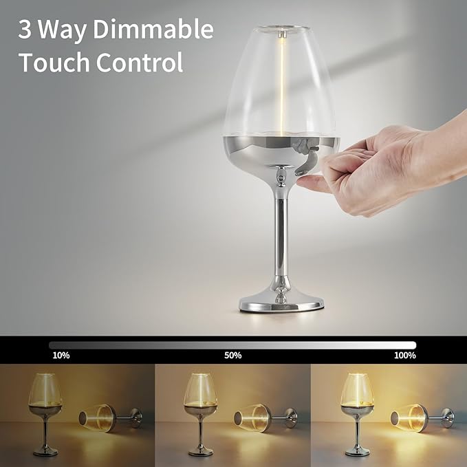 Romantic Cordless Table Lamp Adjustable - Table Lights 3 Modes (Light, Dark, Breathing), Touch Lamp, Battery Operated-IP65 Waterproof for Outdoor Patio/Restaurants/Home/Dinner-Ruum Studio Home