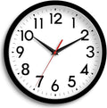 Wall Clock Small Analog 8 Inch Silent Non Ticking Battery Operated Modern Simple Decorative for Kitchen Office Bedroom Bathroom Living Room(Black)-Ruum Studio Home