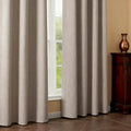 Blackout Curtains 84 Inch Length 2 Panels Set, 100% Black Out Textured Thermal Curtains, Grommet Privacy Light Blocking Drapes for Living Room Bedroom Luxury Decor(52W × 72L inch, Beige)-Ruum Studio Home