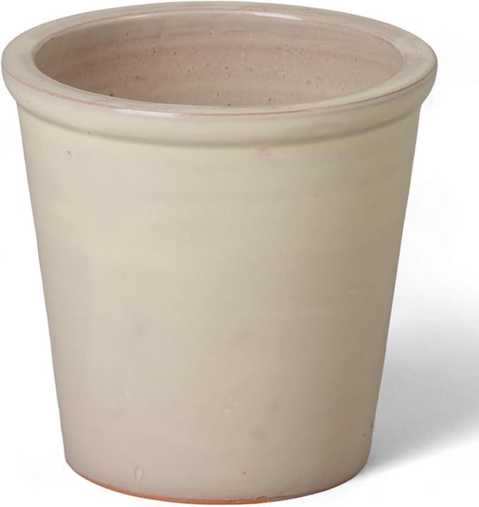 Emissary Round Stoneware Planter (Parent SKU 12012) (Cream, 8" D x 7" H)-Ruum Studio Home