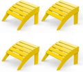 GREENVINES Adirondack-Ottoman | Set of 4 | HDPE Plastic | Outdoor Footrest | All Weather | Foot Rest | Foot Stool | Yellow | for Adirondack Chair | for Patio Backyard Pool-Ruum Studio Home