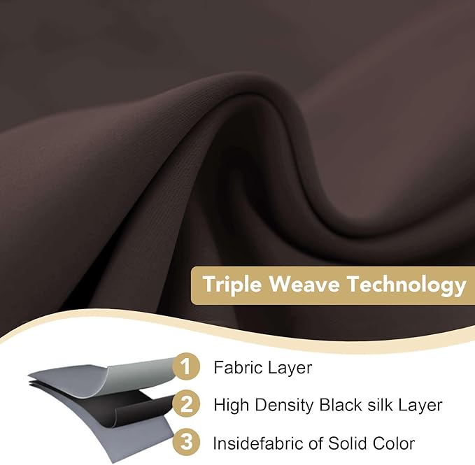 H.VERSAILTEX Blackout Curtains for Bedroom Thermal Insulated Room Darkening Living Room Curtains 84 Inch Long Grommet Privacy Protection Window Curtain Panels/Drapes, 2 Panels, Chocolate Brown-Ruum Studio Home