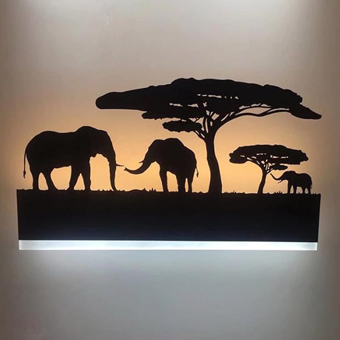 LED Wall Sconce Lamp Indoor Wall Mounted Light Up and Down Rustic Wall Light Animal Wall Lamp for Farmhouse Living Room Bedroom Cabinet Porch, 12W (Elephant)-Ruum Studio Home
