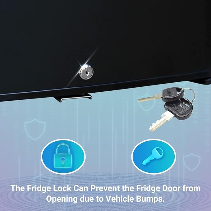 SMETA 12V RV Refrigerator 1.7 Cu.Ft Mini Camper Fridge with Lock and Key AC/DC 110V/12v Quiet Absorption Compact Refrigerator for RV Semi Truck Patio Car with Reversible Door Beverage Cooler, Black-Ruum Studio Home