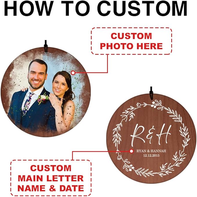 ASTARIN Wedding Wind Chimes for Outside, Custom Photo Personalized Wind Bells, Memorial Gifts for Anniversary, Celebration, Metal Wind Chime Gift in Garden, Patio, Porch, 36'' (Wedding-1)-Ruum Studio Home