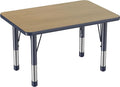 FDP Rectangle (24 x 36 inch) Classroom Table with Adjustable Chunky Toddler Legs (15-24 in); Preschool, Kinder and Daycare Furniture - Pasadena Oak Top/Navy Edge and Legs-Ruum Studio Home