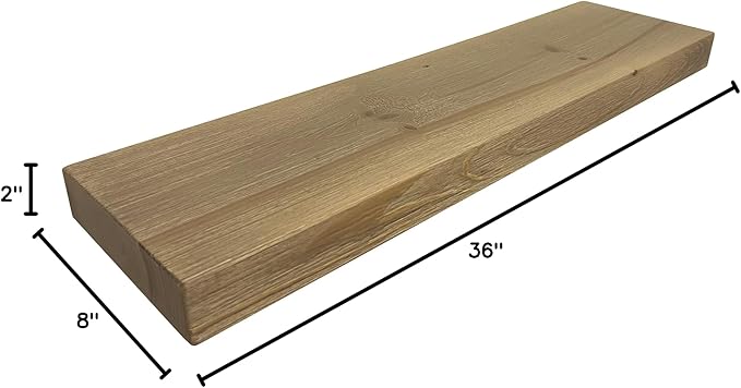 joelsantiques - 36 Inch Wooden Floating Shelves for Wall - 36x8x2 in - Made of Natural Wood - Heavy Duty Rustic Wall Shelves for Bedroom - Perfect for Living Room, Kitchen - Natural-Ruum Studio Home