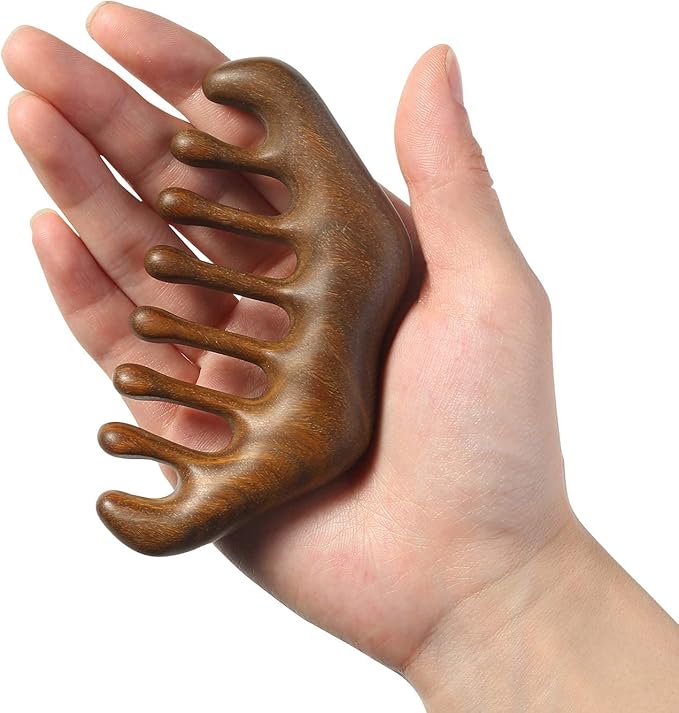 Massage Wooden Comb,Wood Wide Tooth Hair Comb, Scraping Scalp Massage,Handheld No Static Head Tool,1 Pieces.-Ruum Studio Home