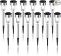 Solar Lights Outdoor Waterproof, Stainless Steel LED Landscape Lighting, Solar Garden Lights Solar Powered, Outdoor Solar Lights for Yard, Pathway, Walkway, Patio , Lawn - 12 Pack ( Cold White )-Ruum Studio Home