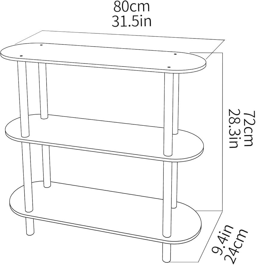 Clear Bookshelf, Acrylic Bookcase with Open Book Shelf Console Table for Entryway Office Living Room Bedroom (3 Tier Clear)-Ruum Studio Home